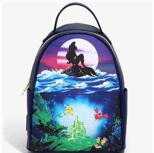 NWT Ariel, Flounder & Sebastian Loungefly Backpack